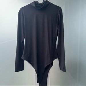 Women's full sleeves black bodysuit, Large,